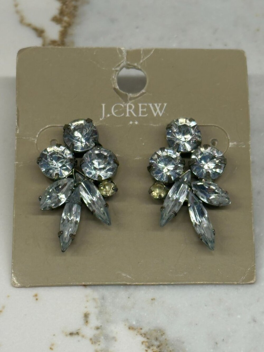 NWT J. Crew Crystal Rhinestone Cluster Statement Earrings COCKTAIL WEDDING PROM